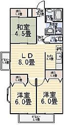 コートグランディア一ツ家 3LDKの間取図画像