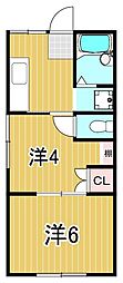 TKハウス 2Kの間取図画像