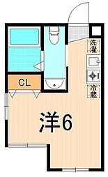 モアナコート北綾瀬 1Kの間取図画像