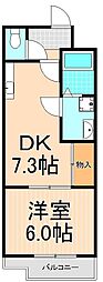 エクセルヤコウ 1DKの間取図画像