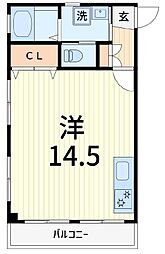 ハイツイレブン ワンルームの間取図画像