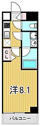 CREVISTAAYASE3 1Kの間取図画像