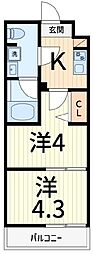 アルコバレーノ北綾瀬 2Kの間取図画像