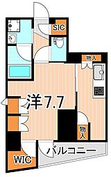 フェルクルール秋葉原 1Kの間取図画像