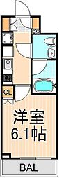 リヴシティ綾瀬WEST 1Kの間取図画像