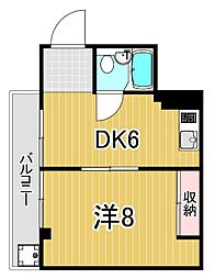 ライトピア 1DKの間取図画像