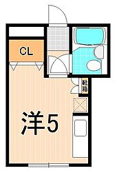 ジュネス白鳥 ワンルームの間取図画像