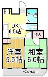 サングリエ・イイダ 2DKの間取図画像