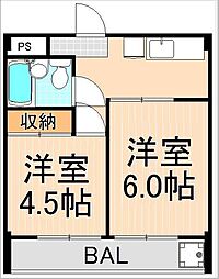 エレガンス綾瀬フィフス 2Kの間取図画像