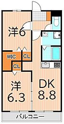 グッドフォレスト 2LDKの間取図画像
