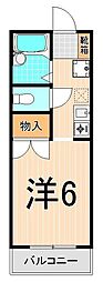 ハピネスK 1Kの間取図画像