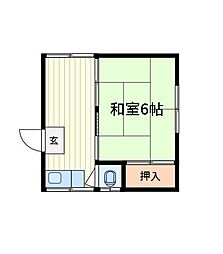 道善荘 1DKの間取図画像