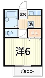 プライマリー 1Kの間取図画像