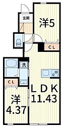 リーブルファイン足立辰沼 2LDKの間取図画像