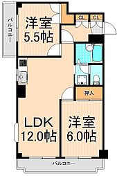 ジュネス東和第二 2LDKの間取図画像