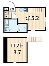 ハーモニーテラス亀有III 1Kの間取図画像