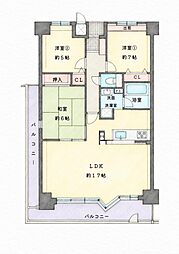 ライオンズマンション平野東 3LDKの間取図画像
