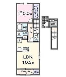 サンリット　想 1階1LDKの間取り