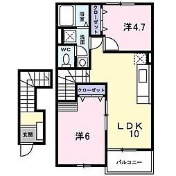 サニーメゾンSTB 2LDKの間取図画像