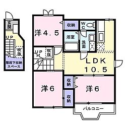 メゾンサンパティーク 3LDKの間取図画像