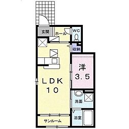 サンリット 1LDKの間取図画像