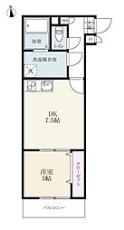 ヴィレッタ伊万里 1DKの間取図画像