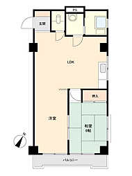 マンション長者町 2LDKの間取図画像