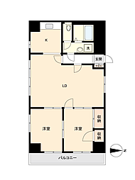 メゾン車町 2LDKの間取図画像