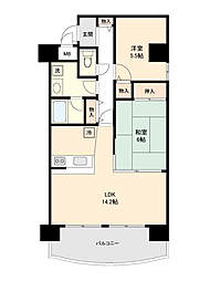 琵琶湖アーバンリゾート1番館 2LDKの間取図画像