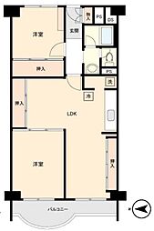 御影プライムハイツ 2LDKの間取図画像