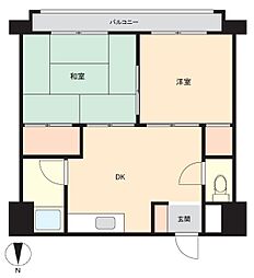 興信ビル住宅 2DKの間取図画像