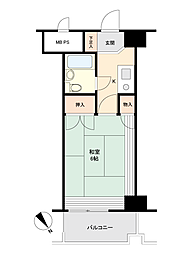 ダイアパレス白子第2 1Kの間取図画像