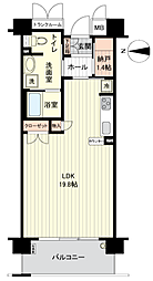 ユニエス宇治 ワンルームの間取図画像