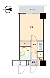 ライオンズマンション四条烏丸 1Kの間取図画像