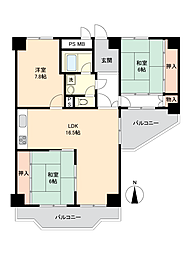 プラザ翠光 3LDKの間取図画像