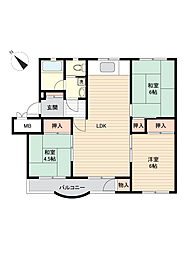 ジークレフ野口 3LDKの間取図画像