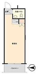 ハイネス北浜 ワンルームの間取図画像
