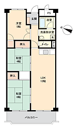 ユニハイム明石 3LDKの間取図画像
