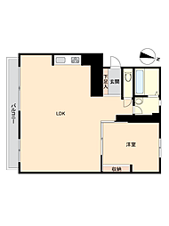 六楽荘 1LDKの間取図画像