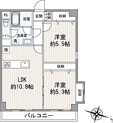 ライフピア金明 2LDKの間取図画像