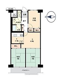 南門真ハイライフ 3DKの間取図画像