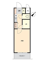 マリオン屋島東 1Kの間取図画像