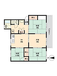 清和台住宅団地18号棟 4DKの間取図画像