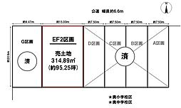 事業用売土地　一宮市奥町字七丁　ＥＦ 2区画分　全7区画