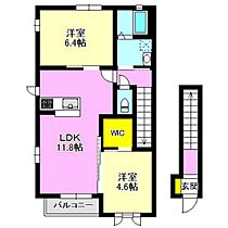 メゾンまつのき F203 ｜ 群馬県前橋市上新田町（賃貸アパート2LDK・2階・58.20㎡） その2