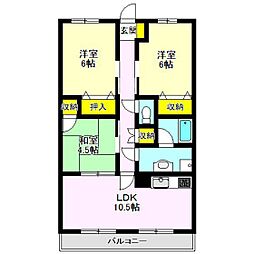 コウジー・コート21 3LDKの間取図画像