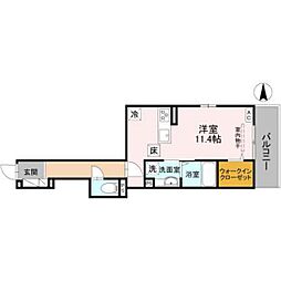 La Maison 表町 ワンルームの間取図画像