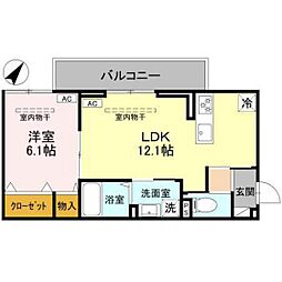ルミナスプレイス 1LDKの間取図画像