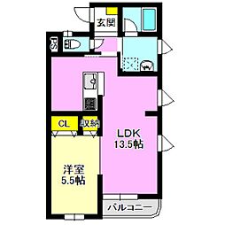 サンライフケンズ・ヴィラ 1LDKの間取図画像