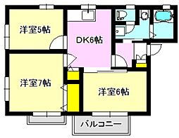 ヴィラージュA 3DKの間取図画像